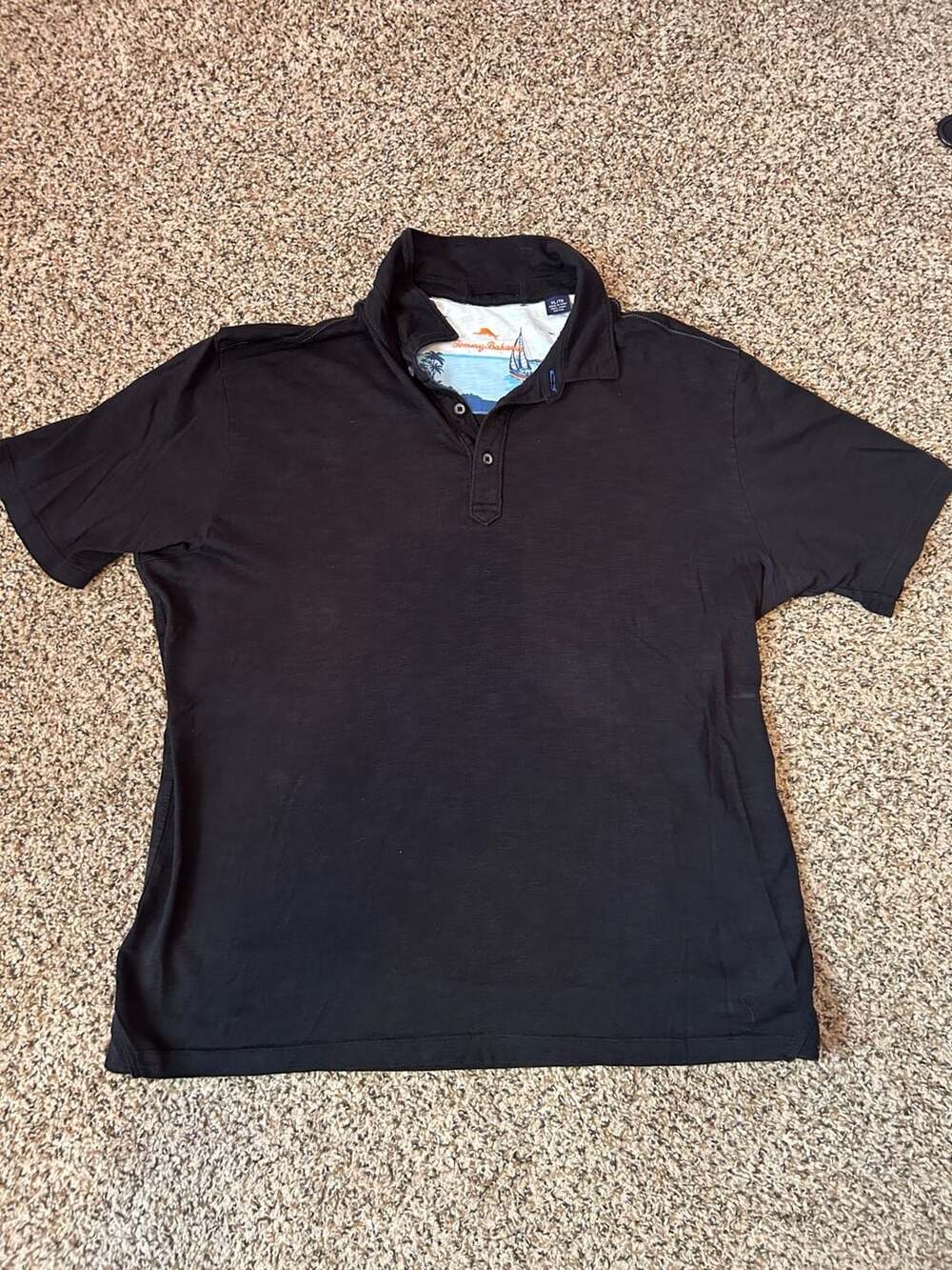 Tommy Bahama Polo Shirt Size XL Black Pima Cotton